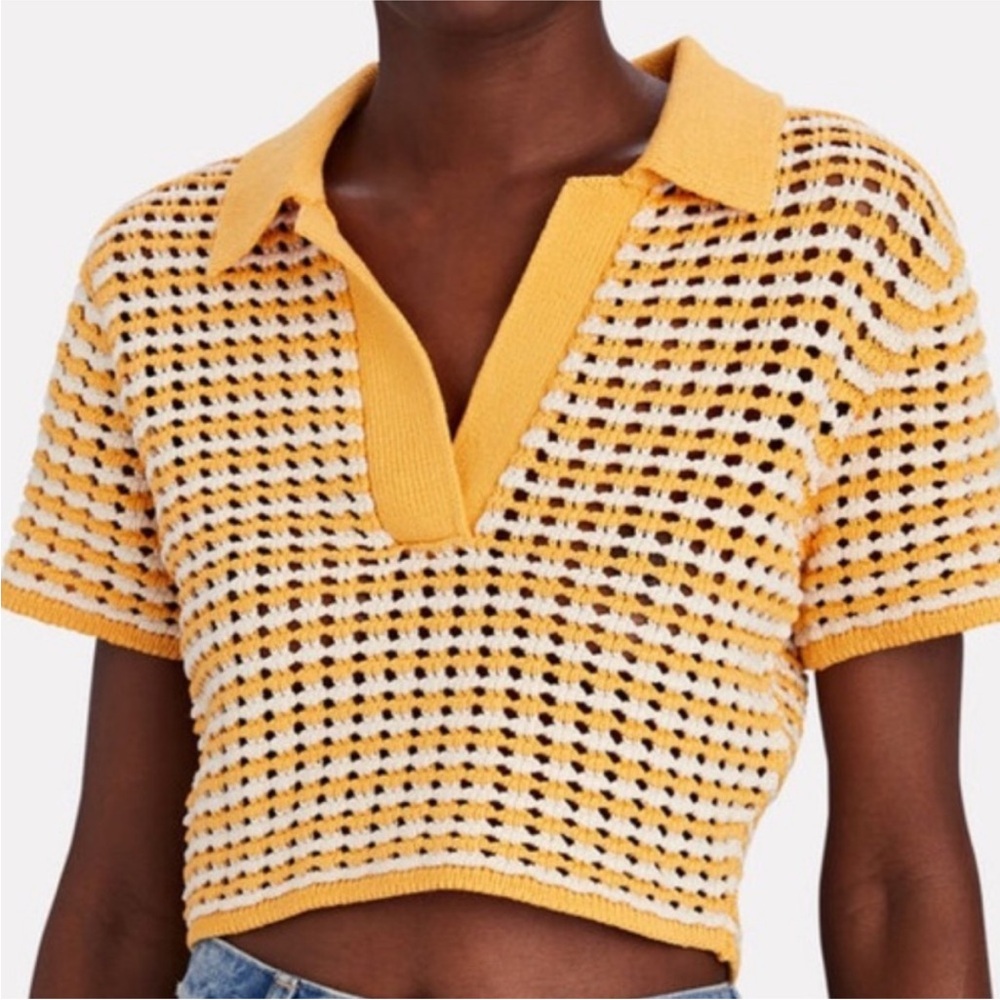 NWT ▪️ Derek lam 10 Crosby Merlin Knit Cropped polo Top